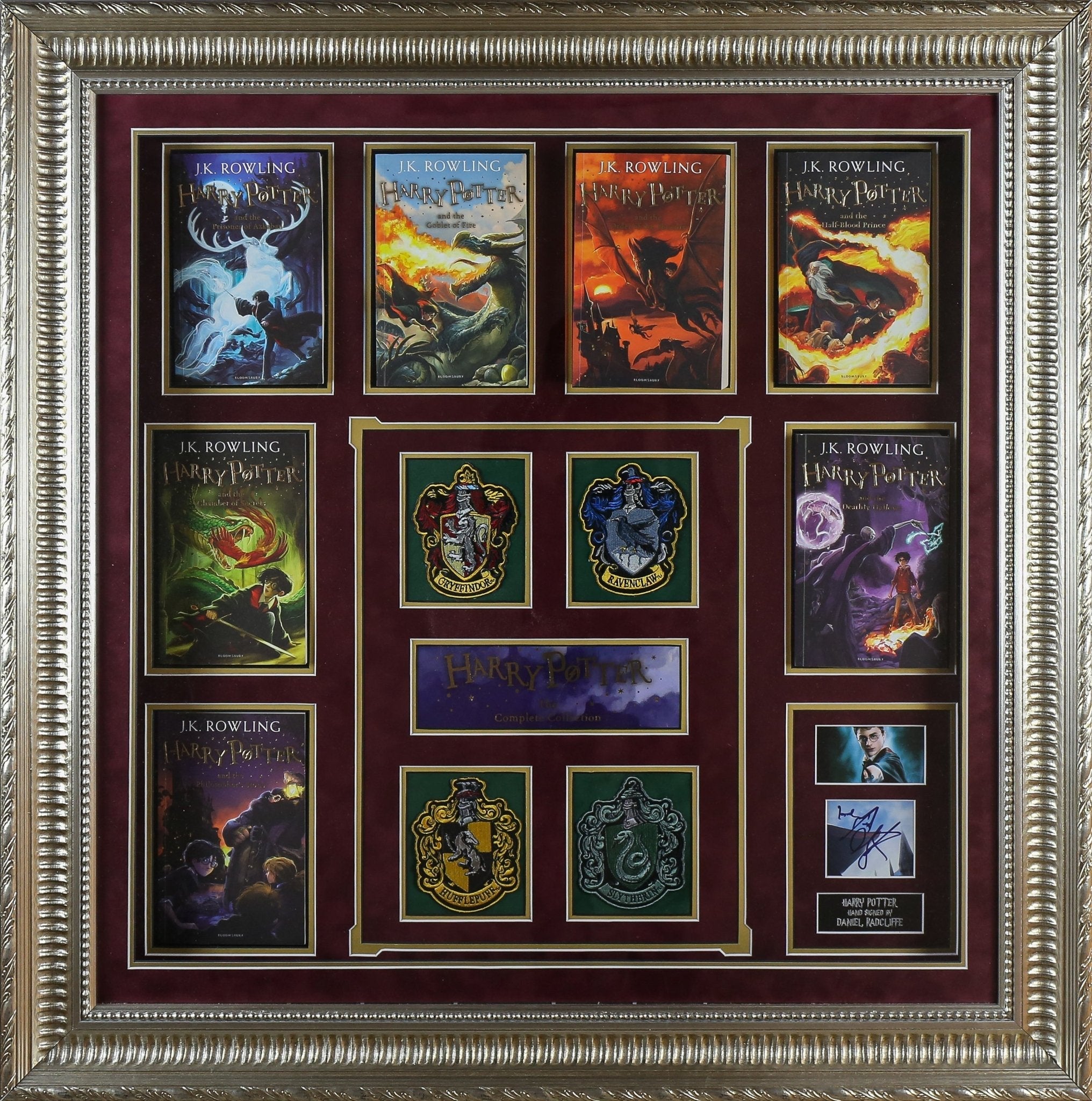 Daniel Radcliffe, Harry Potter Signed Card With Books Framed Display - Memorabilia Framers Shop